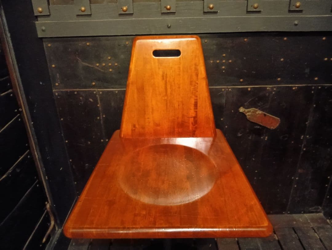 1970's　ミッドセンチュリーモダン　回転式　アイアン　フレーム　ウッドチェア