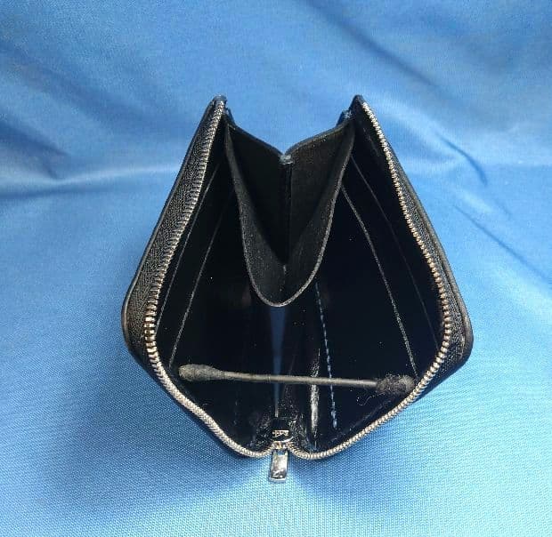 レザークラフト コードバン蝋引き革 紺色 L字ファスナー財布 ★HG【在庫有り】