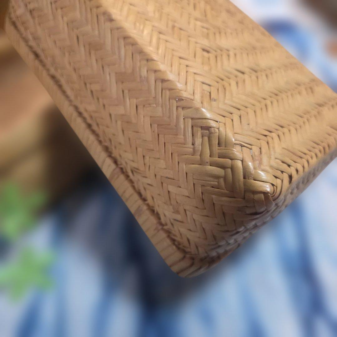 鳥越竹細工　弁当箱　 小物入れ　すず竹　竹かご弁当箱　藍染ハンカチ　竹工芸