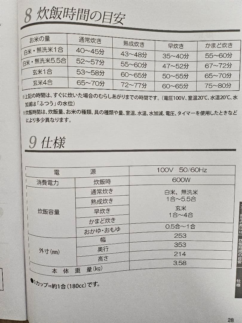 【未使用】土鍋加工炊飯器 HANZO DT-NSH1811-5A 1~5.5合炊