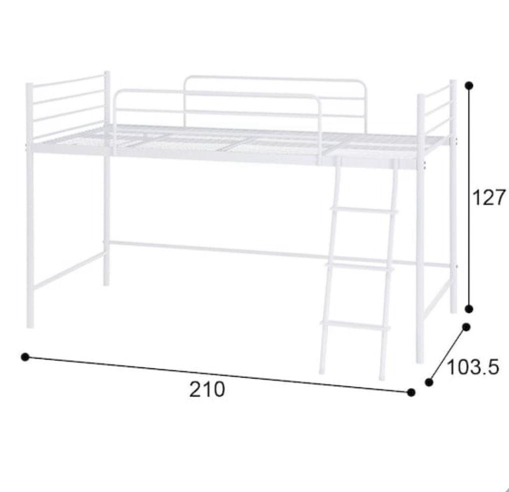 ホワイト ロフトベッド シングルサイズ