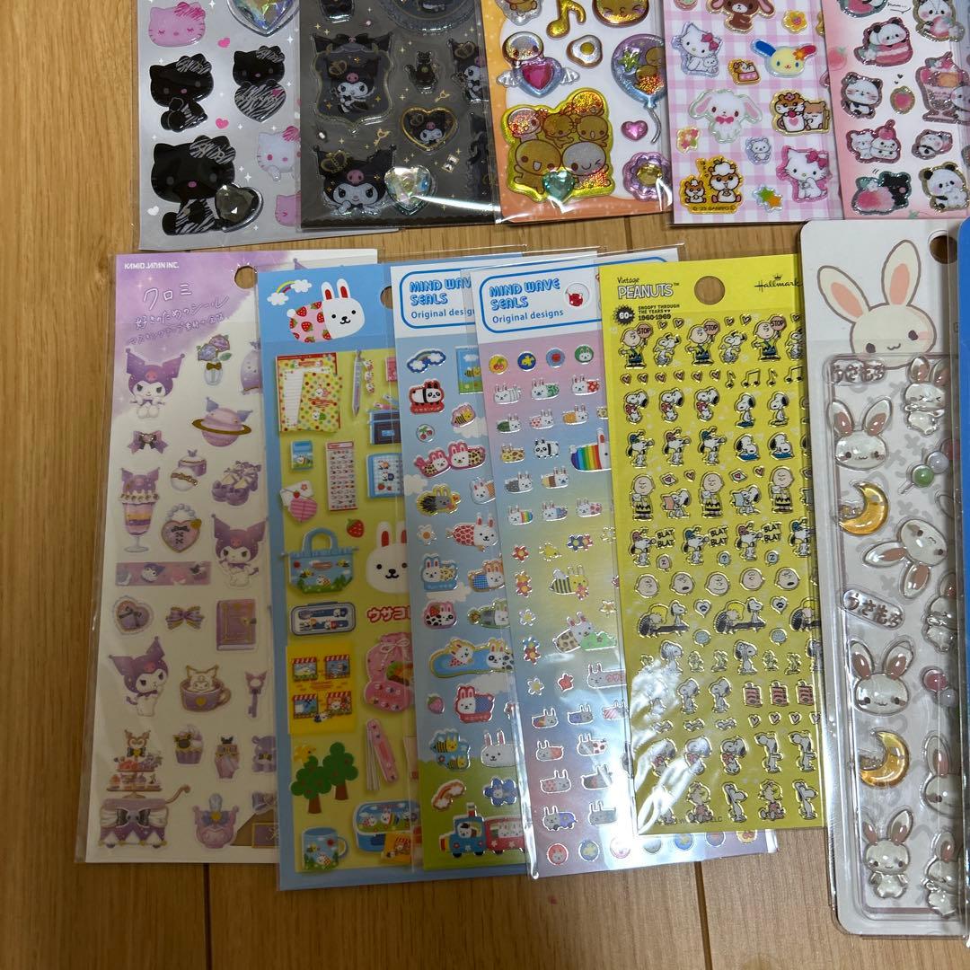 ディズニー サンリオ ちいかわ スヌーピー ボンボンドロップシール80点 正規品