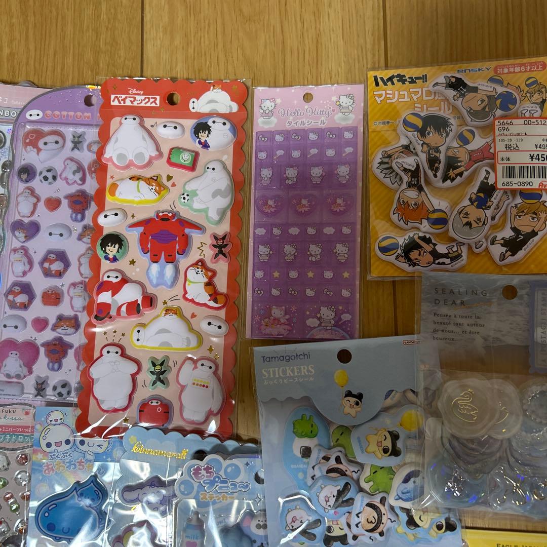 ディズニー サンリオ ちいかわ スヌーピー ボンボンドロップシール80点 正規品