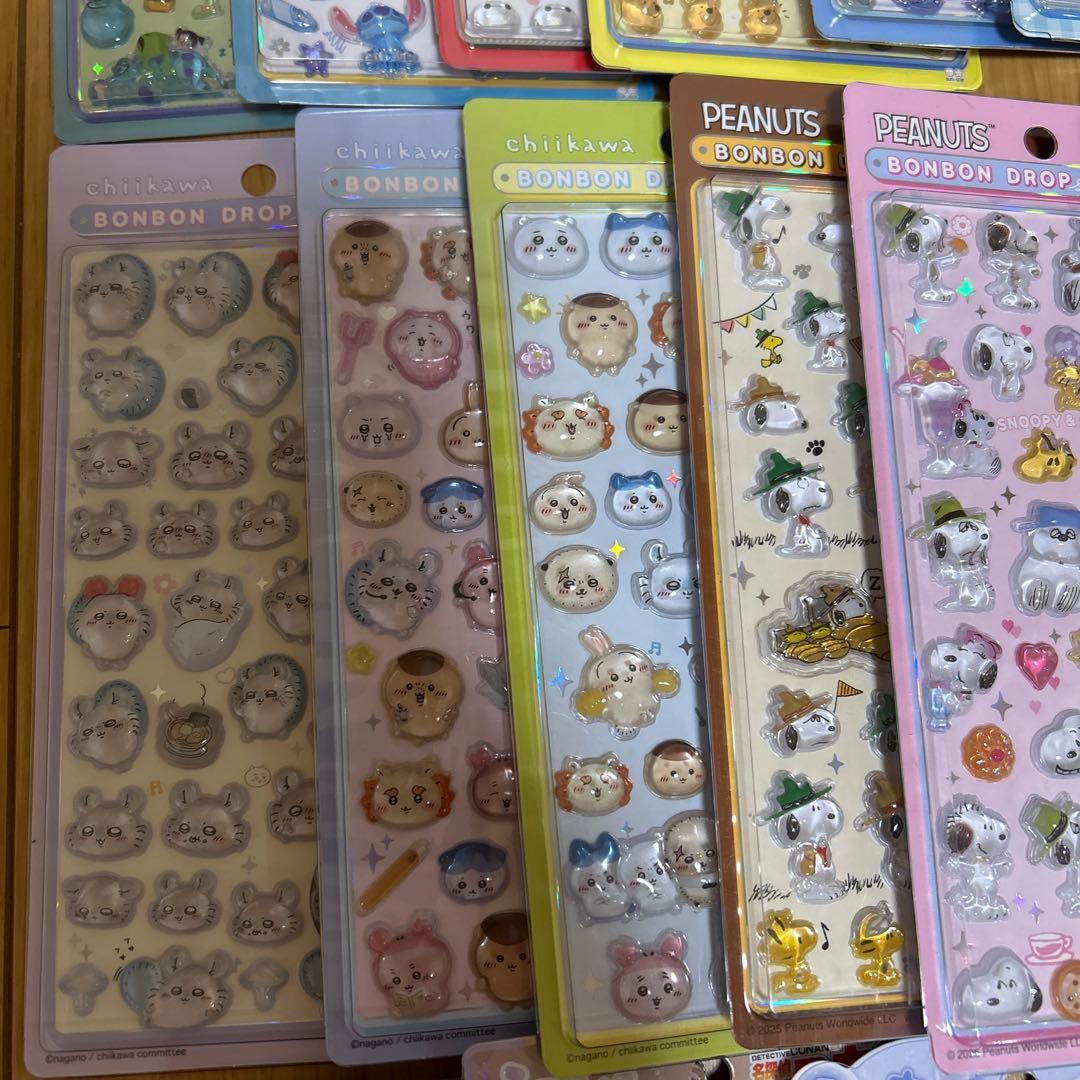 ディズニー サンリオ ちいかわ スヌーピー ボンボンドロップシール80点 正規品