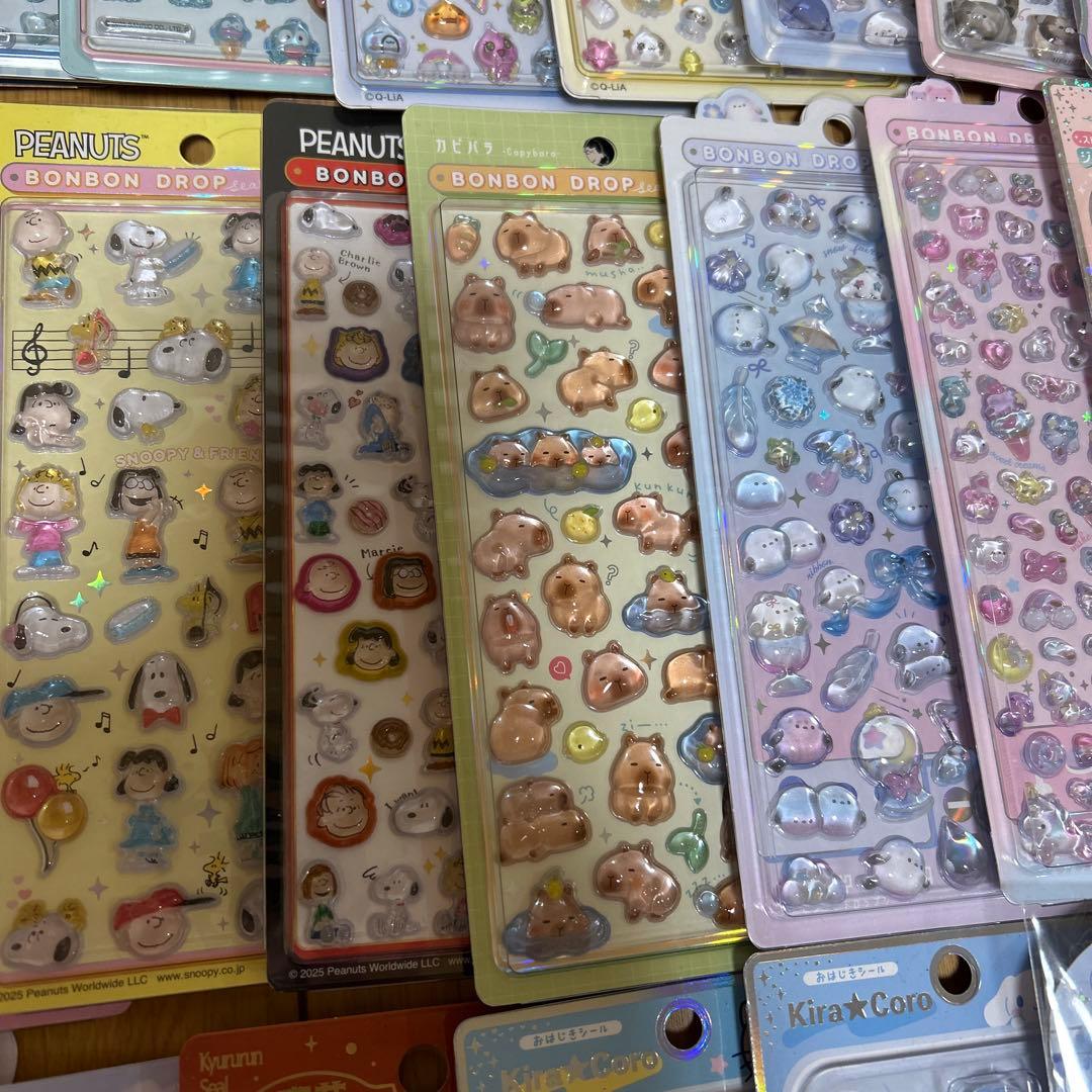 ディズニー サンリオ ちいかわ スヌーピー ボンボンドロップシール80点 正規品
