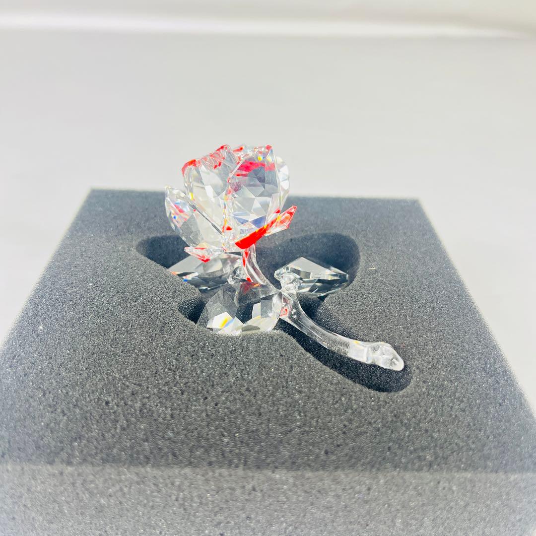 極美品 Swarovski スワロフスキー ブロッサミングローズ レッド 薔薇