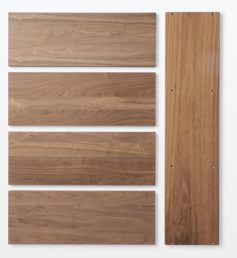 無印良品 スタッキングシェルフ・ワイド・追加３段・ウォールナット材　板・棒のみ