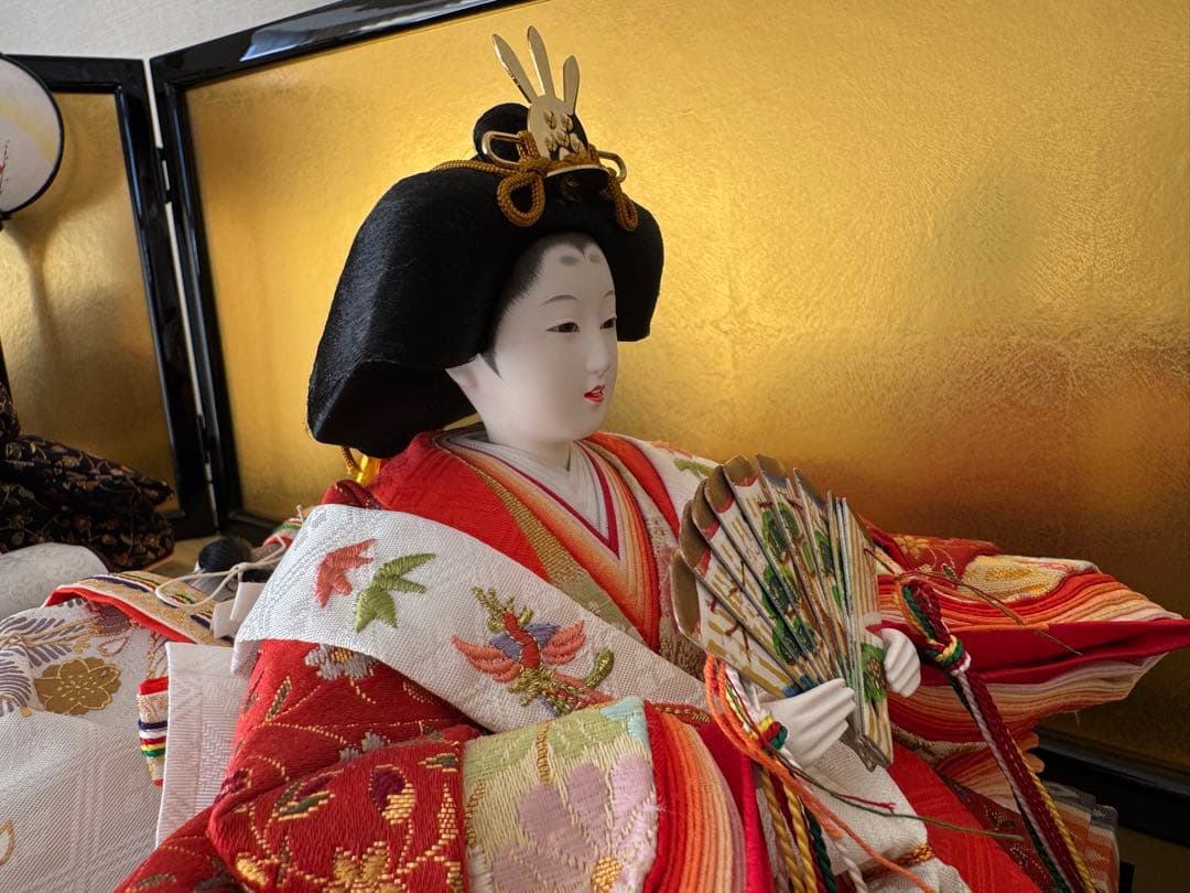 美品 雛人形 伝統的 衣裳着 親王飾り 高島屋特選 玉翠作