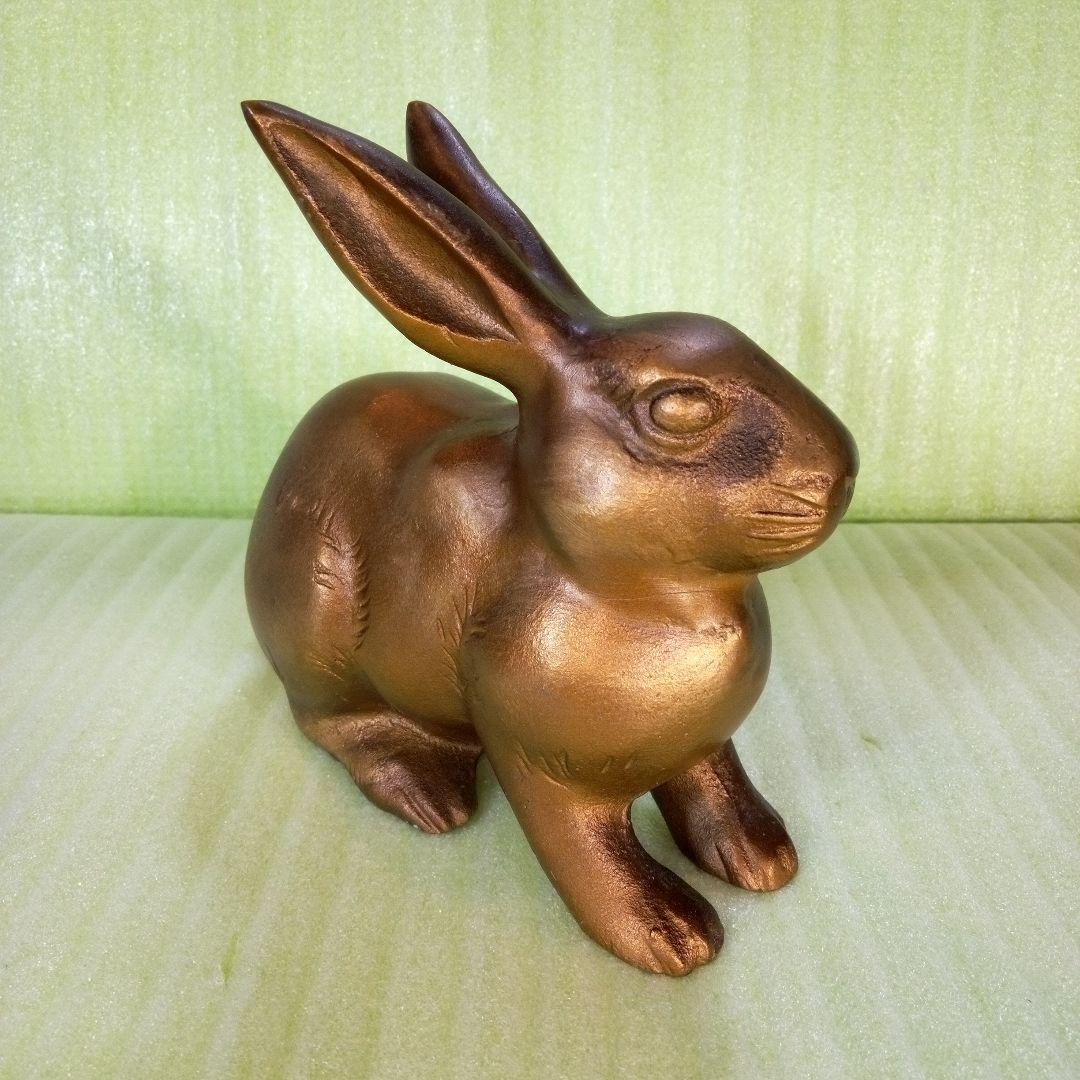 うさぎ　ラビット　rabbit　金属製　置物　リアル　インテリア　オブジェ　重い
