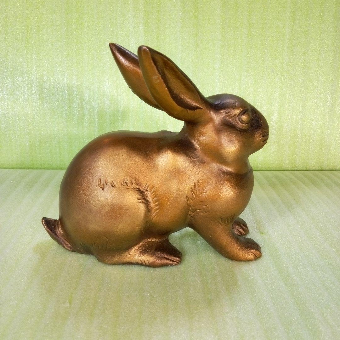 うさぎ　ラビット　rabbit　金属製　置物　リアル　インテリア　オブジェ　重い