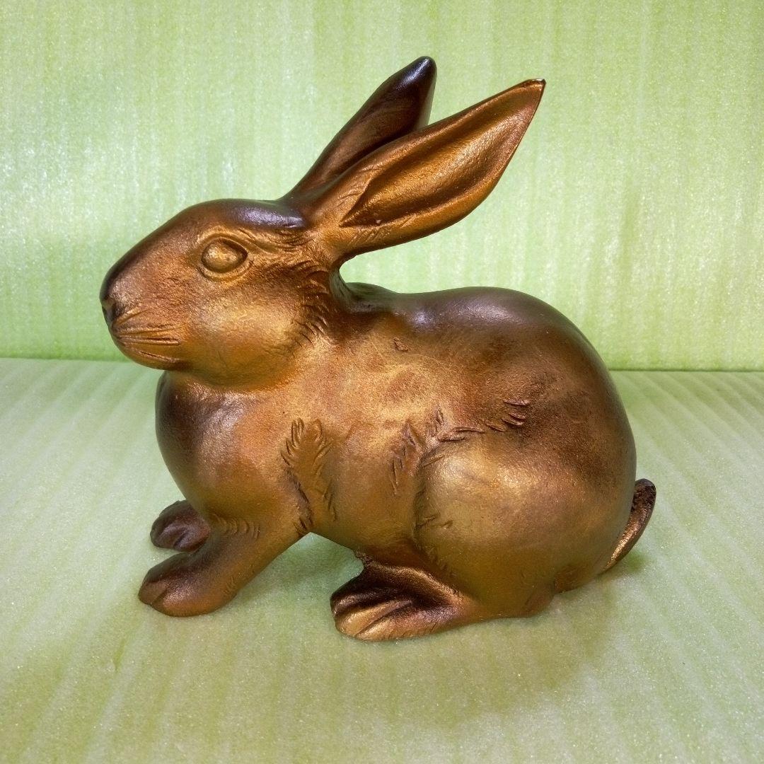 うさぎ　ラビット　rabbit　金属製　置物　リアル　インテリア　オブジェ　重い