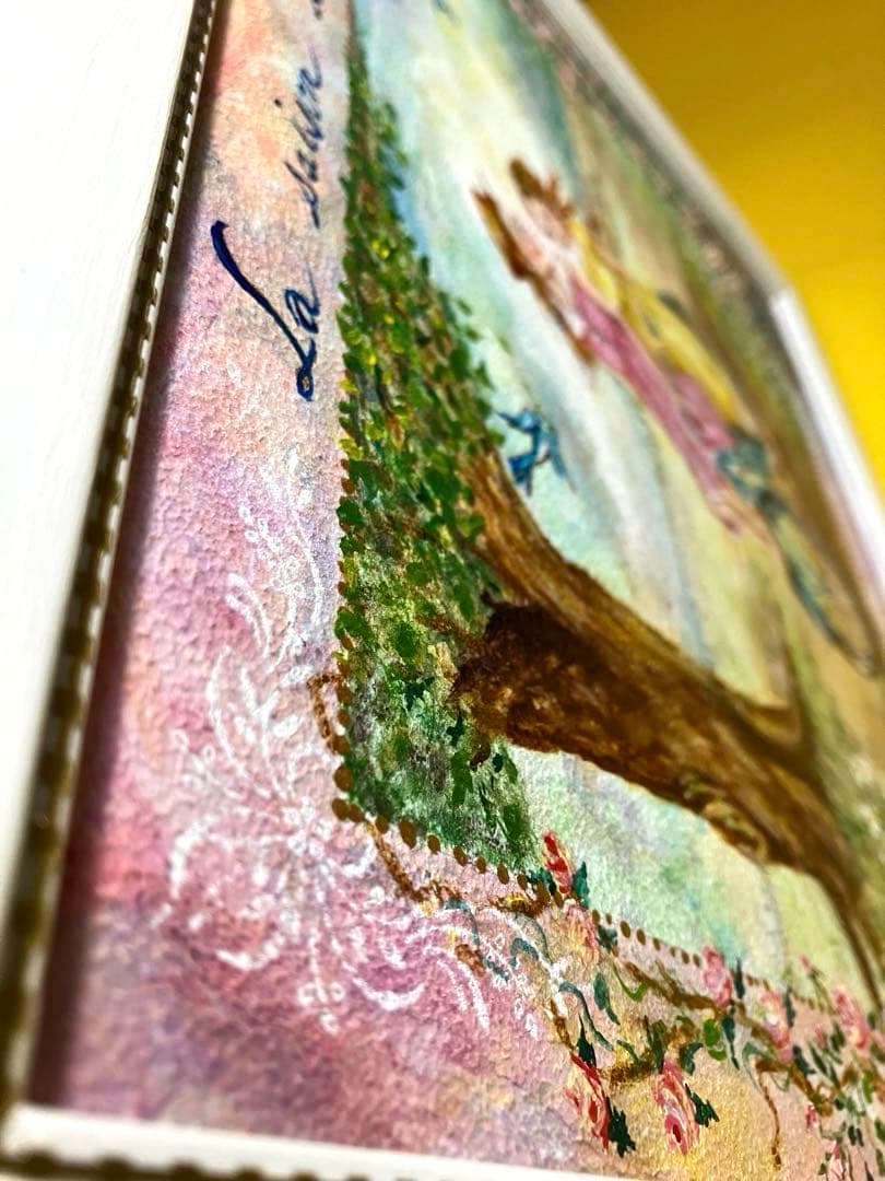 トールペイント作品　輝く季節　34cm額