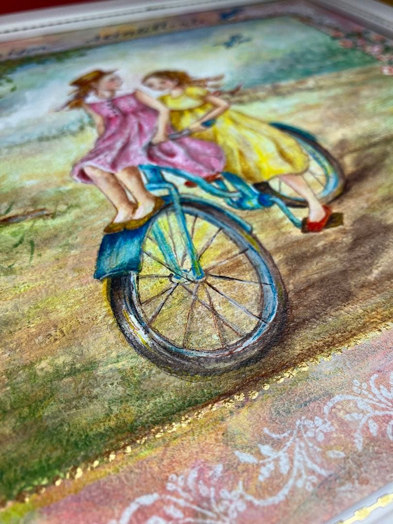 トールペイント作品　輝く季節　34cm額