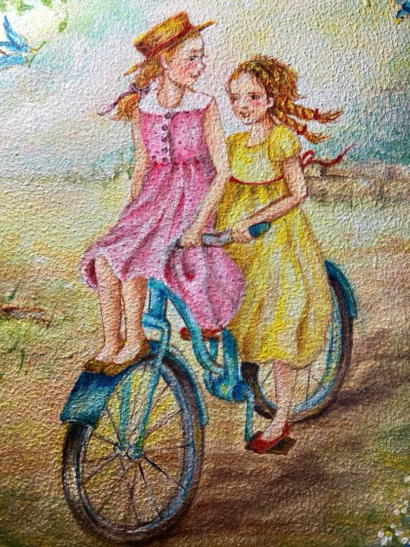 トールペイント作品　輝く季節　34cm額