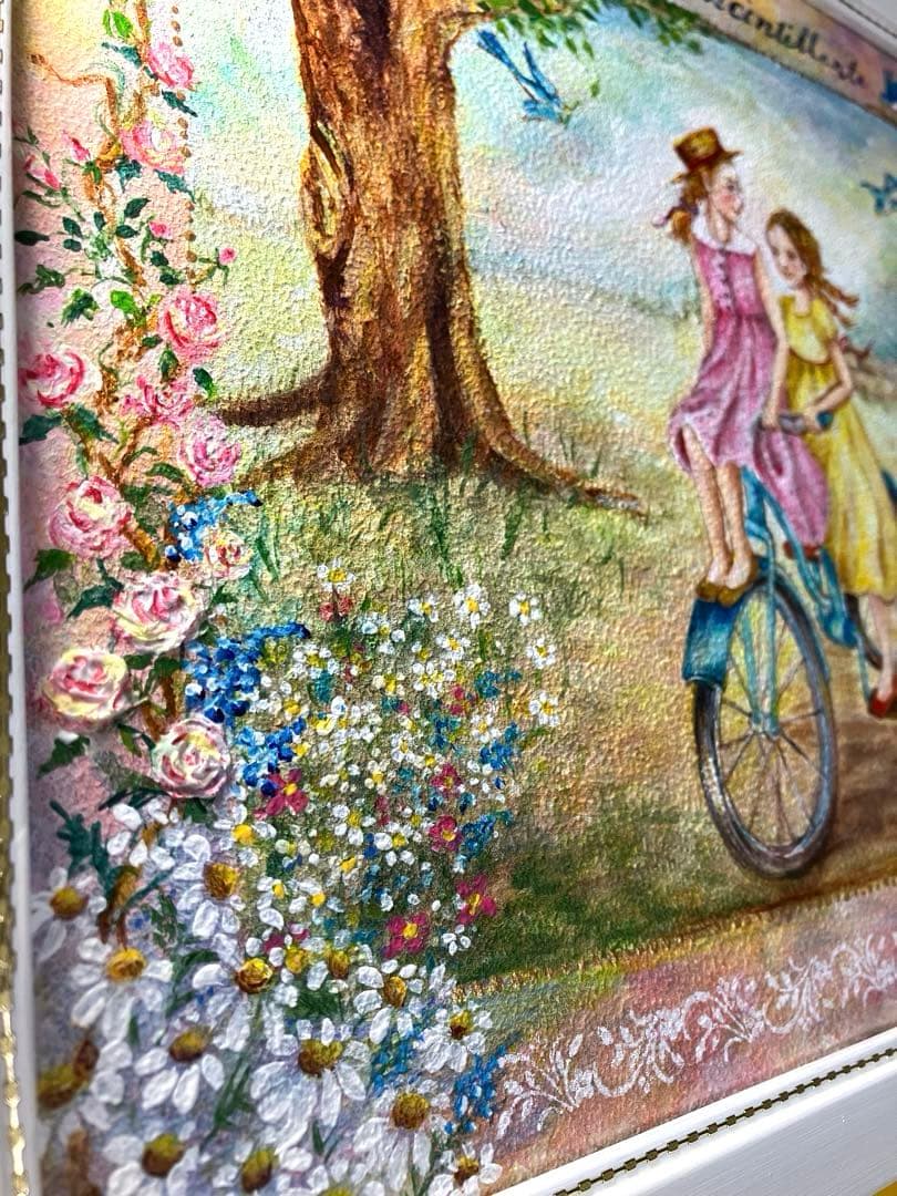 トールペイント作品　輝く季節　34cm額