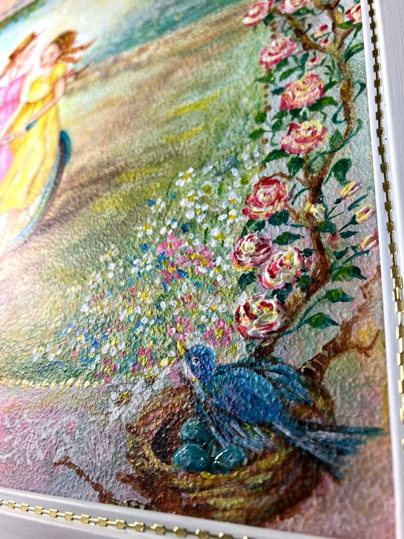 トールペイント作品　輝く季節　34cm額