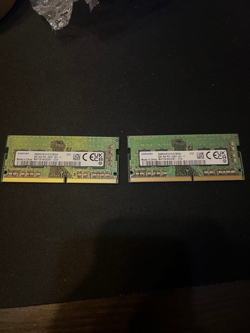 【動作確認済】SAMSUNG 8GB PC4-2666VメモリーノートPC ２つ