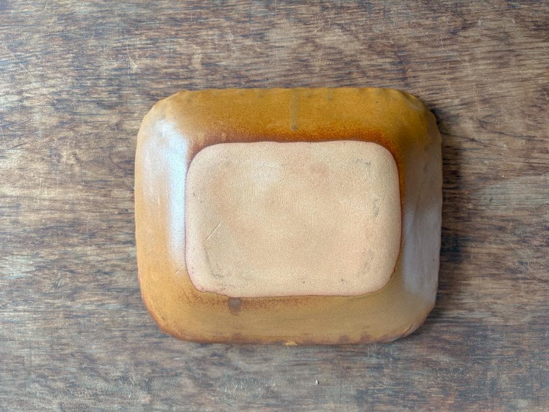 os樣値下げ依頼対応　湯町窯　スリップウェア角皿　デッドストック　未使用品