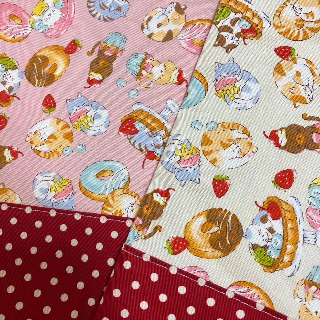 上履き入れ　体育館シューズ入れ　靴袋　中サイズ　二つセット　(16) ハンドメイ