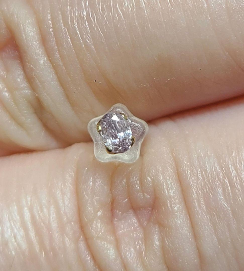 妖精のようなキュートさがあります♪★ピンクダイヤモンドピアス18金★