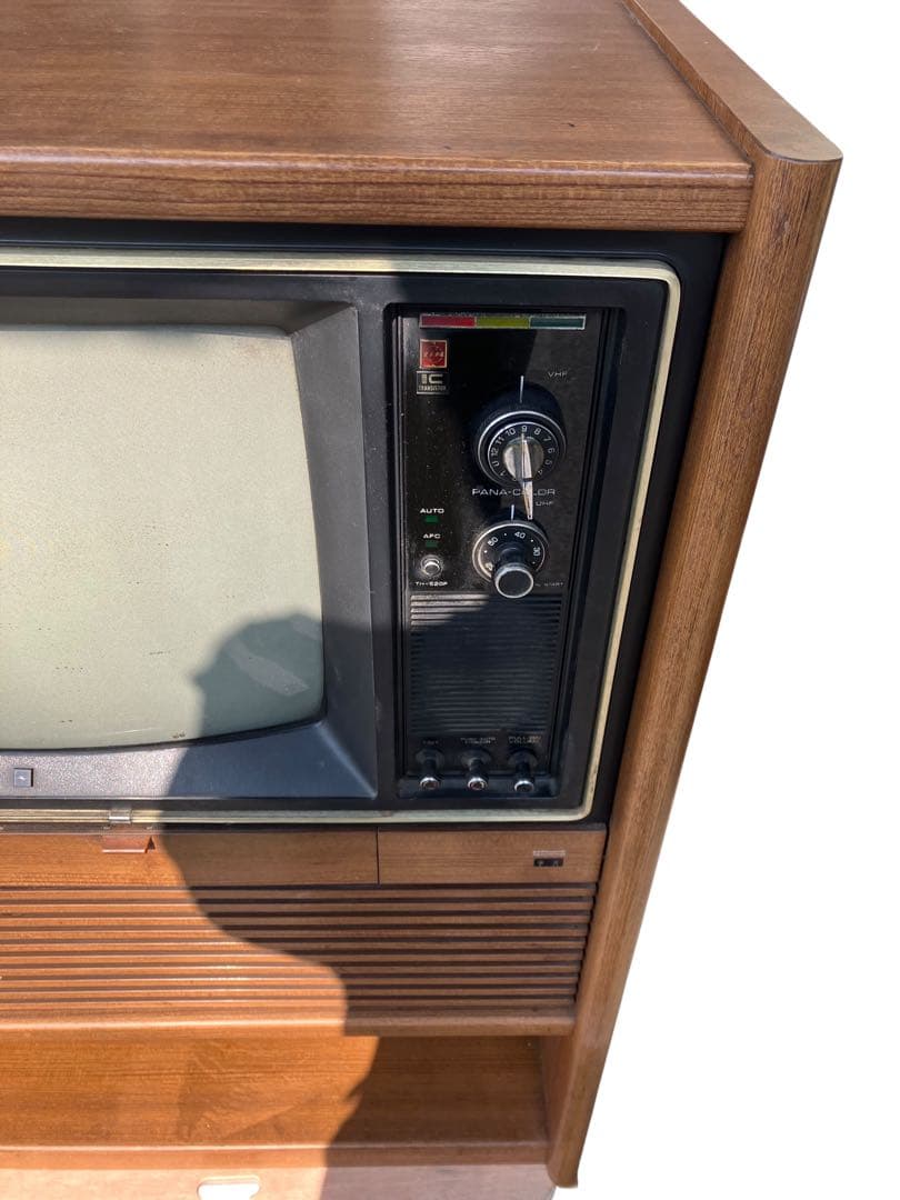 昭和レトロ ナショナル カラーテレビ TH-520F 木製台付