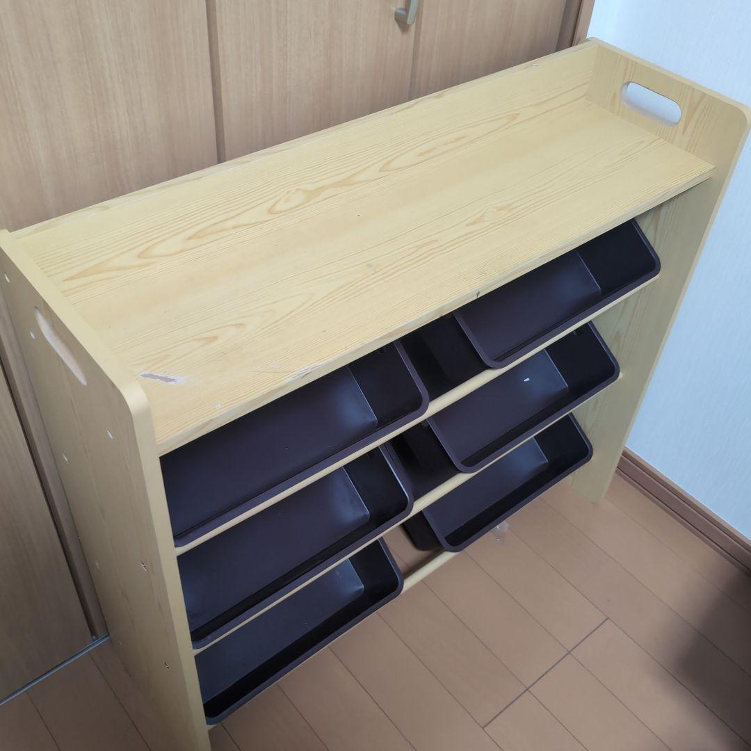 ★大型送料5000円込★木製収納ラック 6トレイ付き