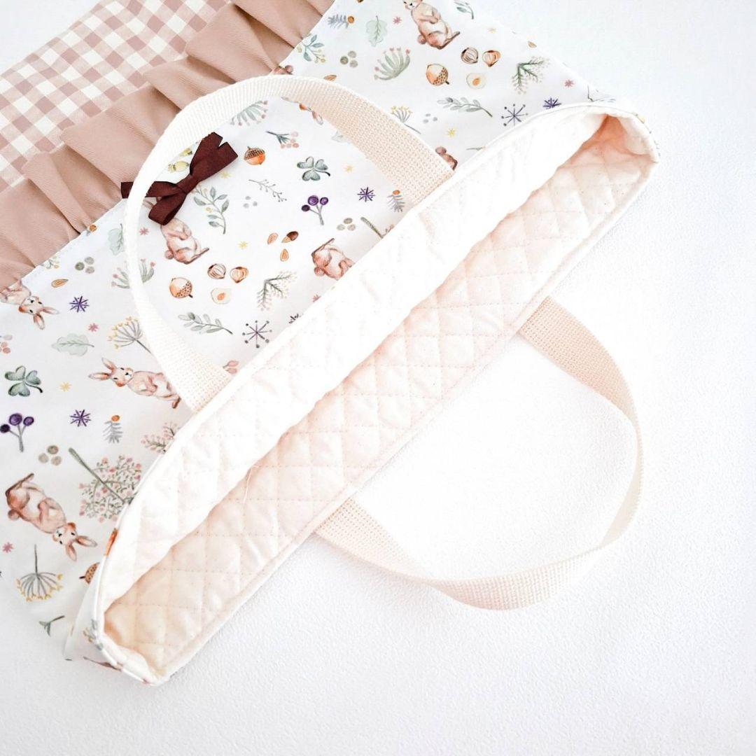 入園入学3点セット　ミルキーラビット　ベージュ　ギンガムチェック女の子