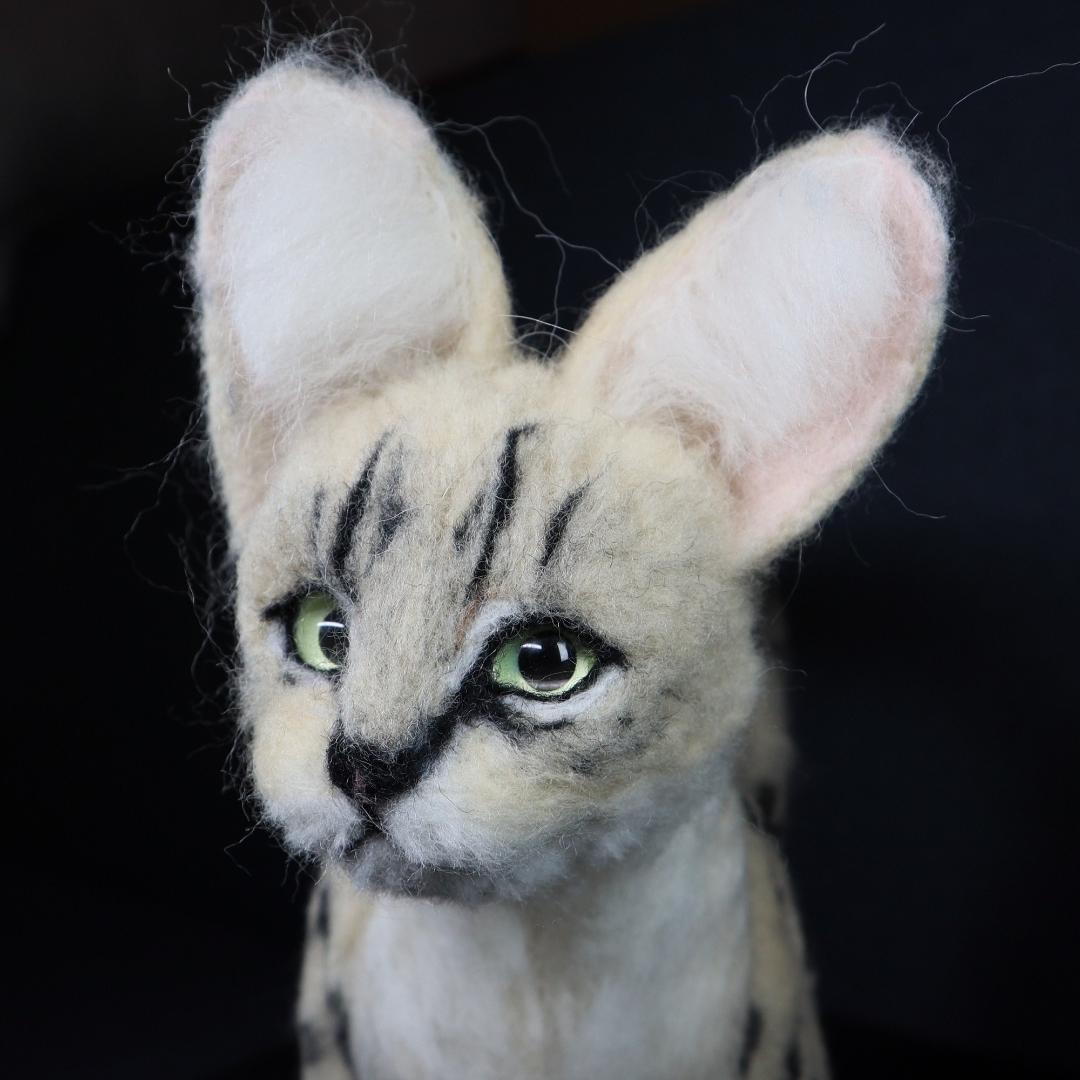 羊毛フェルト　ロミ様確認用　サーバルキャット　猫　オーダー　ハンドメイド