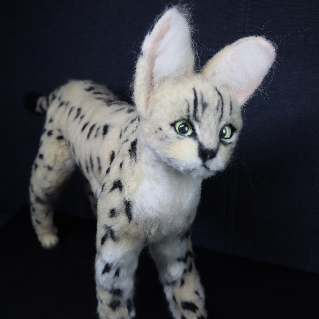 羊毛フェルト　ロミ様確認用　サーバルキャット　猫　オーダー　ハンドメイド