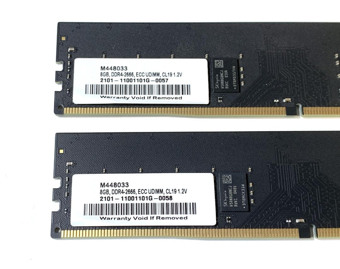 Skhynix DDR4-2666 ECC 8GB×2枚 16GBメモリセット