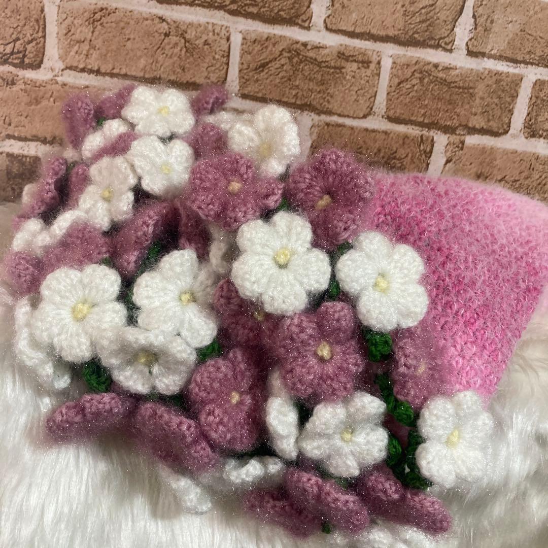 花束ブランケット♡ぷっくりお花♡土日500円OFF