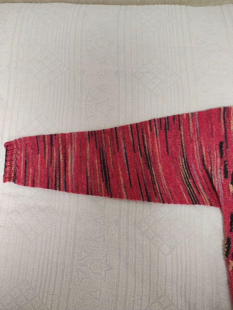 梅村マルティナ　Opal毛糸　レリーフ編み　 手編み　バックワーズセーター