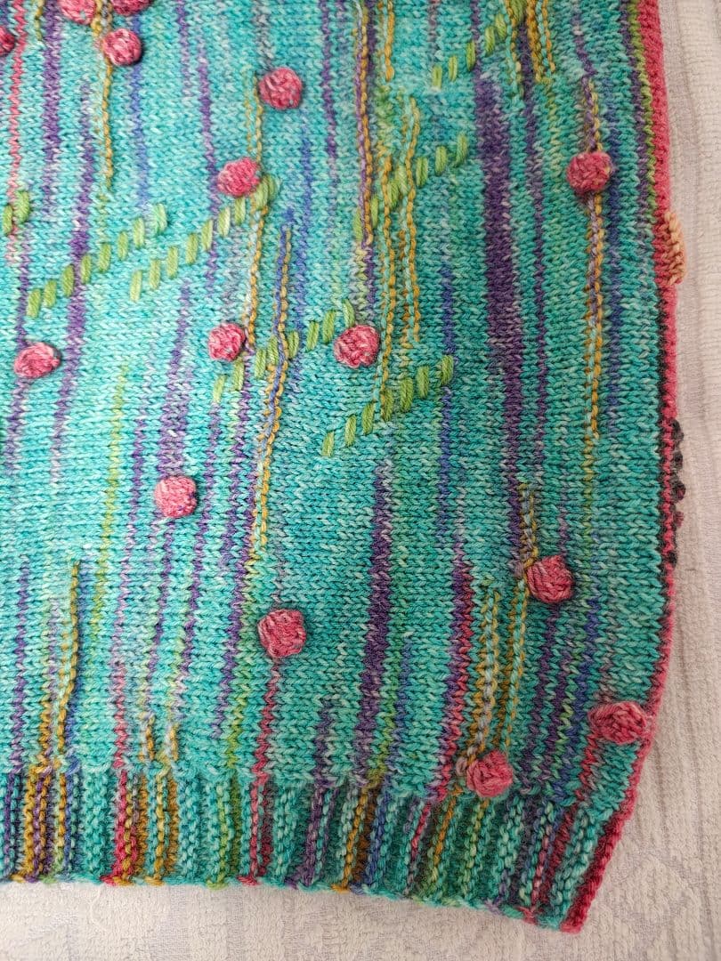 梅村マルティナ　Opal毛糸　レリーフ編み　 手編み　バックワーズセーター