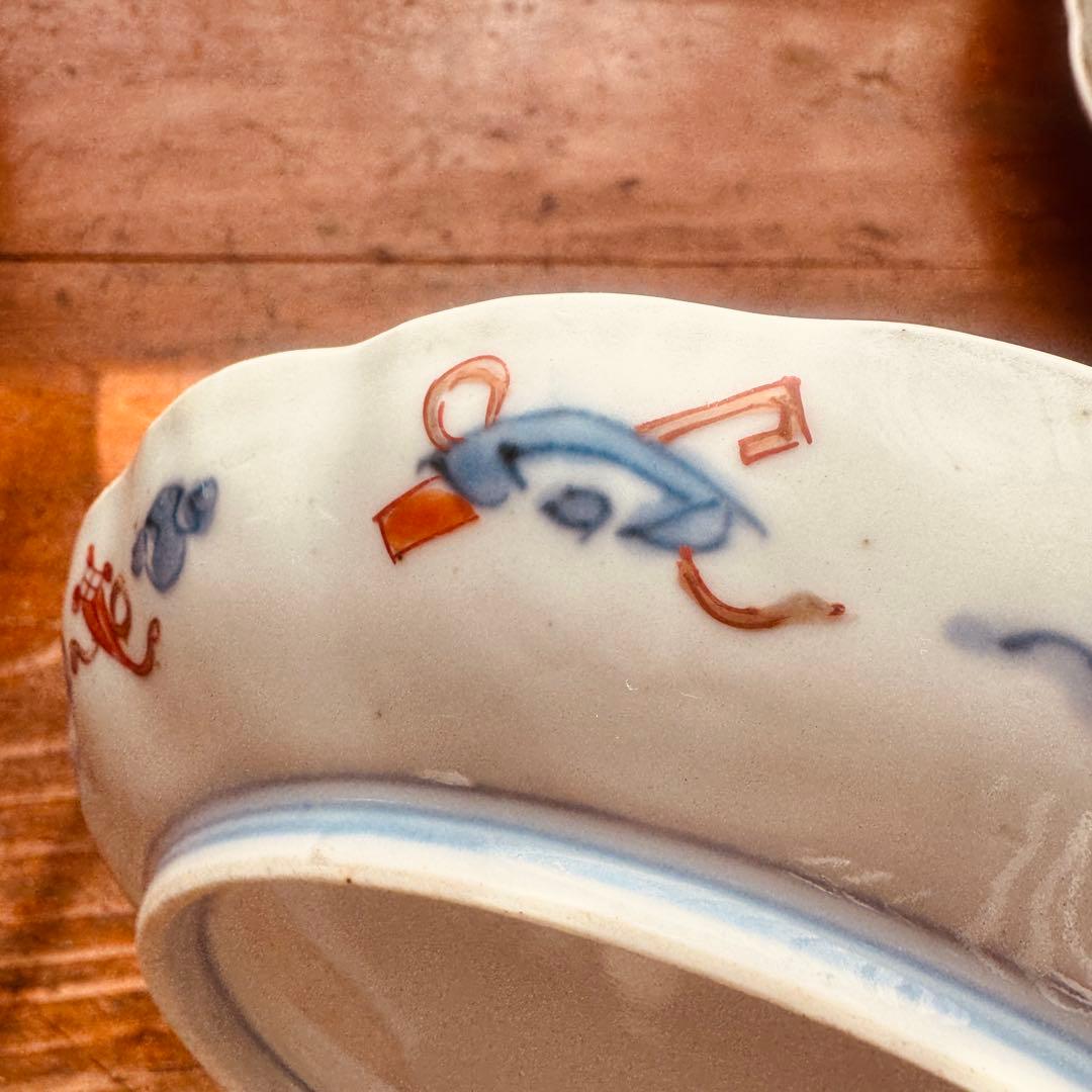 骨董皿　古伊万里金彩色絵皿　宝尽くし宝船花鳥文 平皿1枚