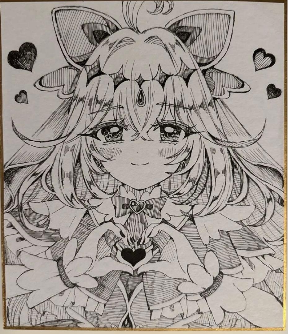 ω*様 手描きイラスト　名探偵プリキュア　キュアアルカナ・シャドウ　ファンアート