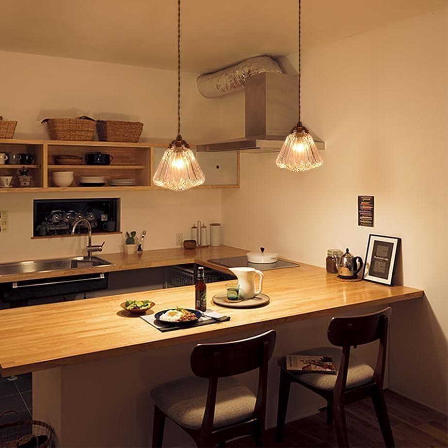 【M2126-68-44】宝石風ガラスペンダントライト E17 レトロ 天井照明