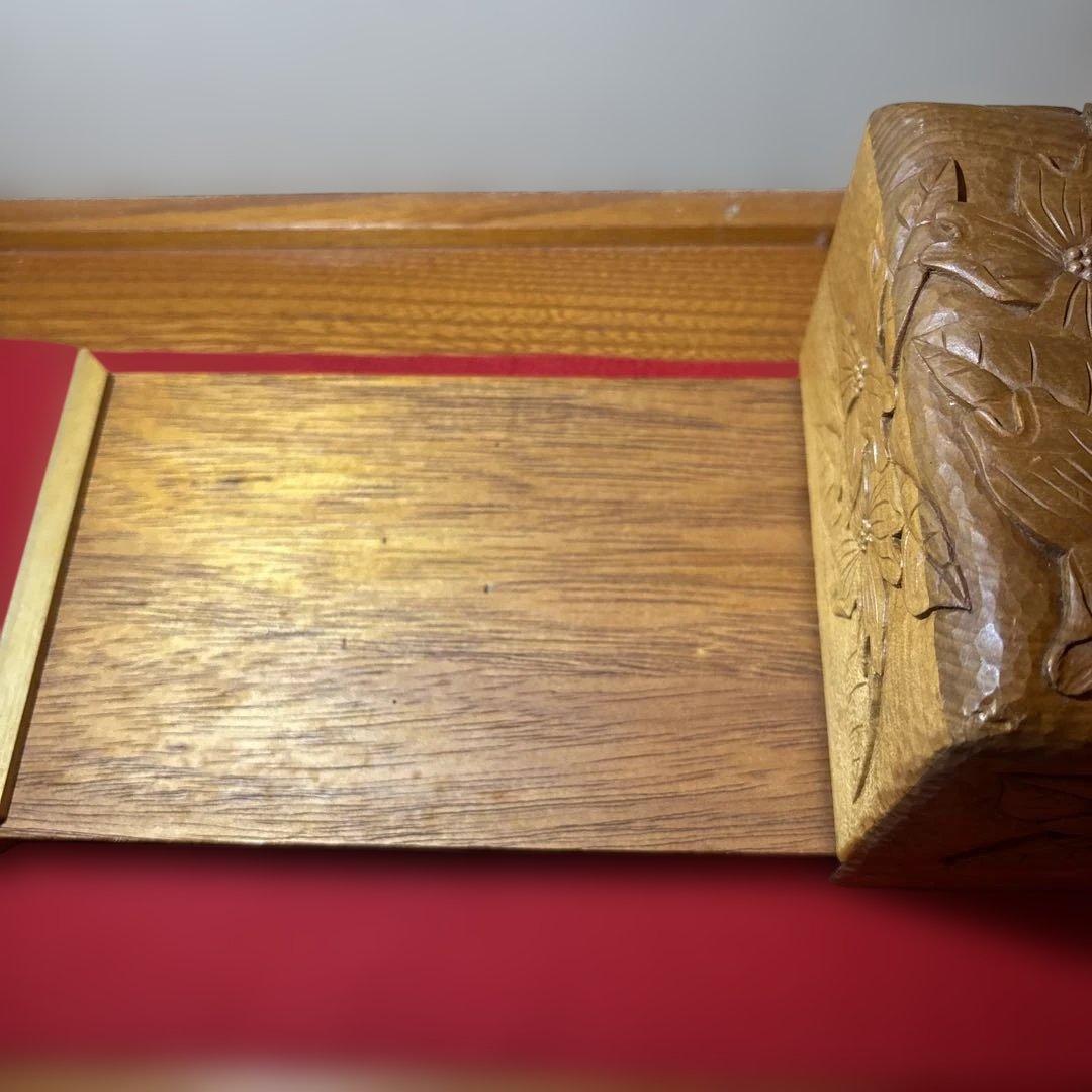 ④ 木彫り　BOXティッシュケース 横　ハナミズキ