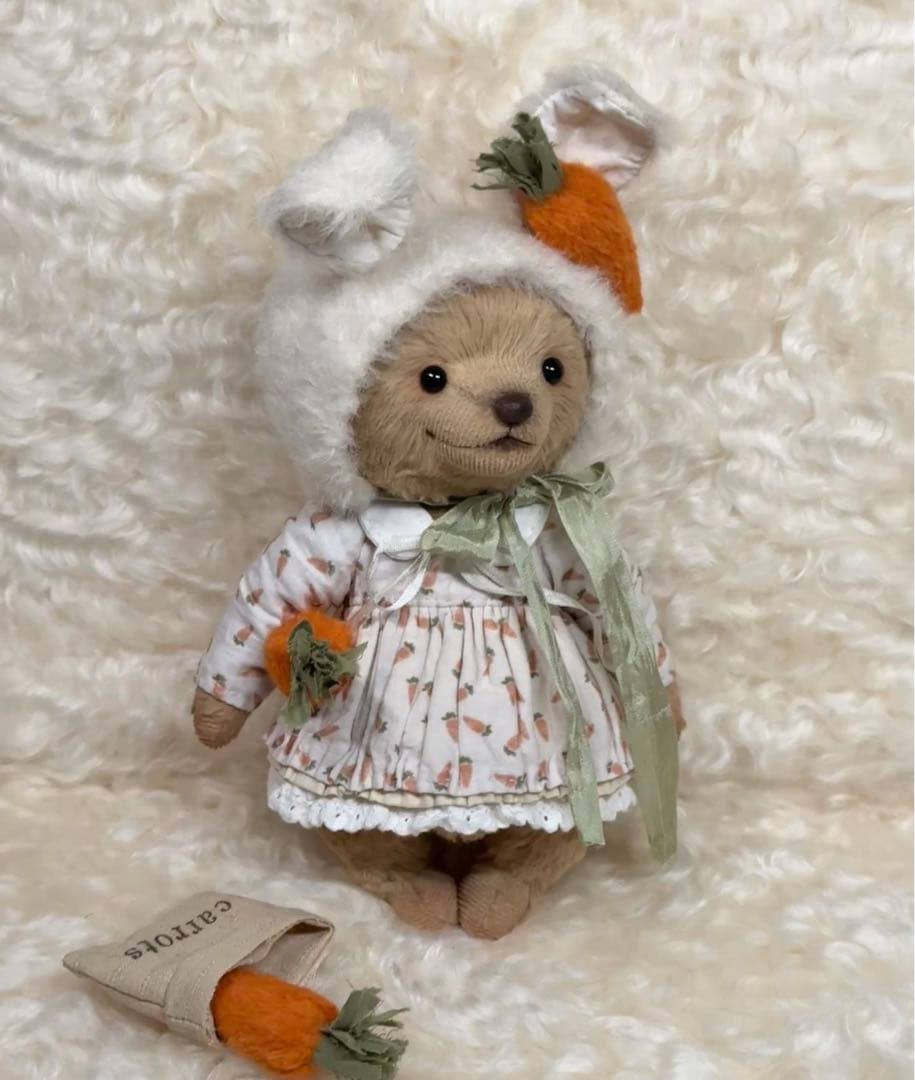うさぎ？にんじん？くま！ アーティストベア テディベア 海外作家様 ハンドメイド