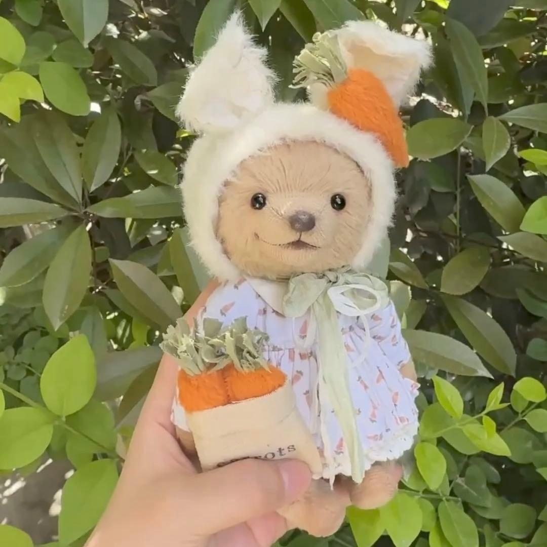 うさぎ？にんじん？くま！ アーティストベア テディベア 海外作家様 ハンドメイド