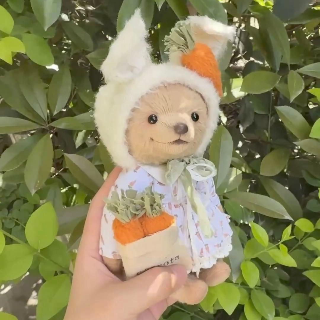 うさぎ？にんじん？くま！ アーティストベア テディベア 海外作家様 ハンドメイド