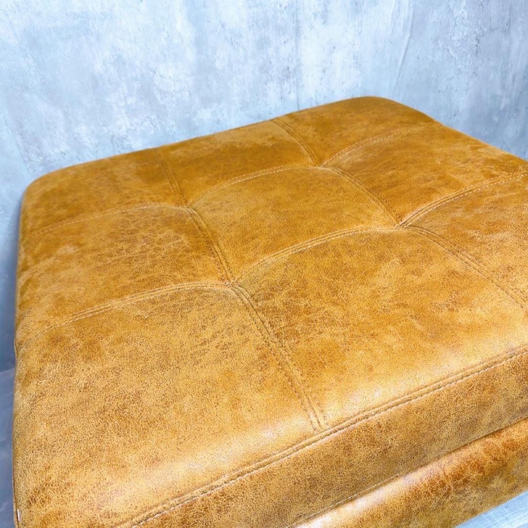 美品! 関家具 オットマン キャメル レザー 家具