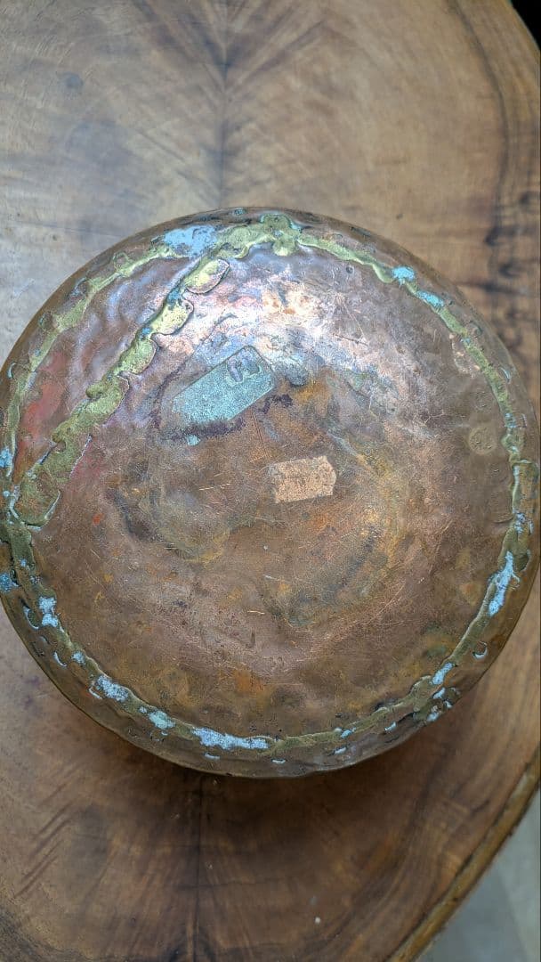 フランスアンティーク 銅製 吊り下げ鍋 ポットカバー 鉢カバーに。h-25