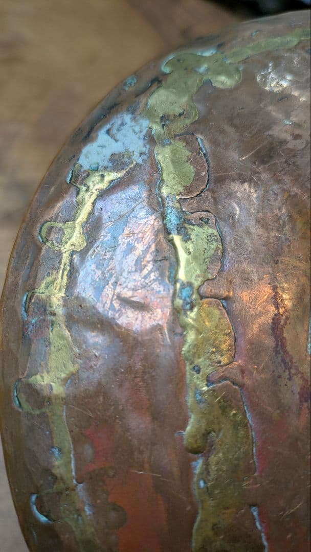 フランスアンティーク 銅製 吊り下げ鍋 ポットカバー 鉢カバーに。h-25