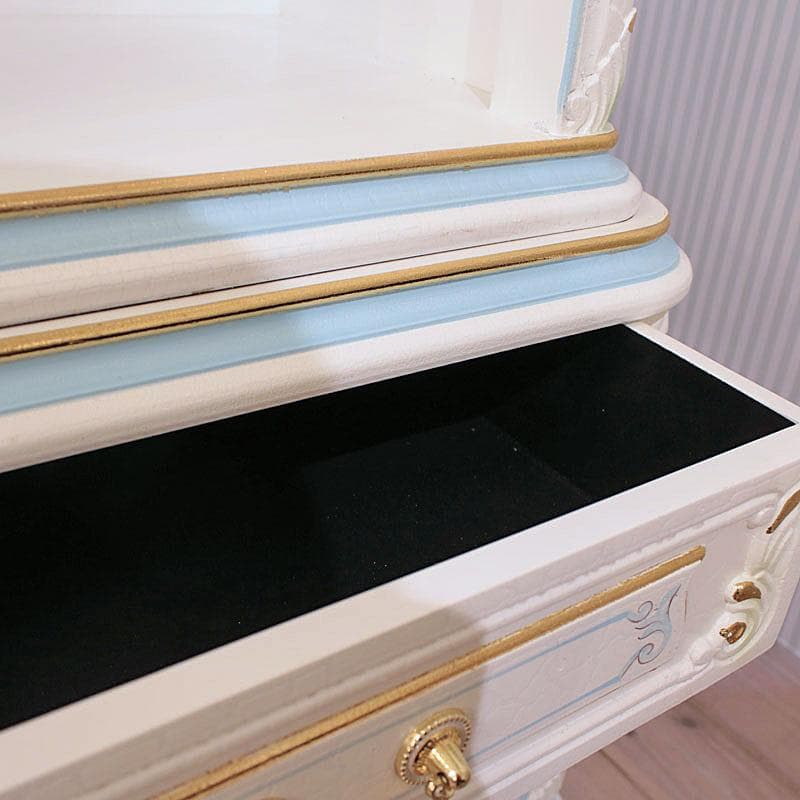 ロココ ブックシェルフ 本棚 引出し付 白家具 姫系インテリア 630-323