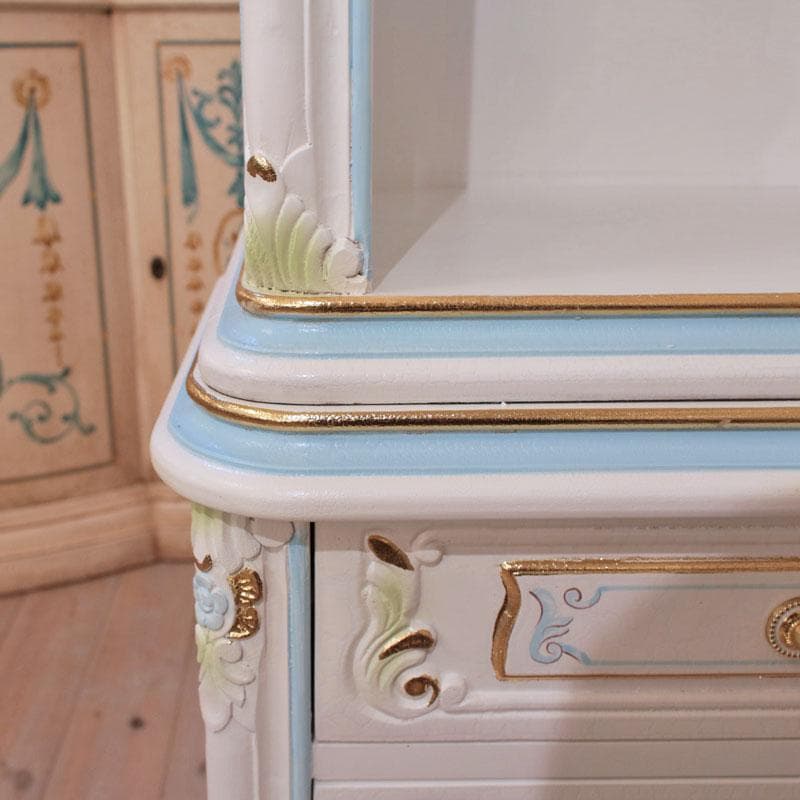 ロココ ブックシェルフ 本棚 引出し付 白家具 姫系インテリア 630-323