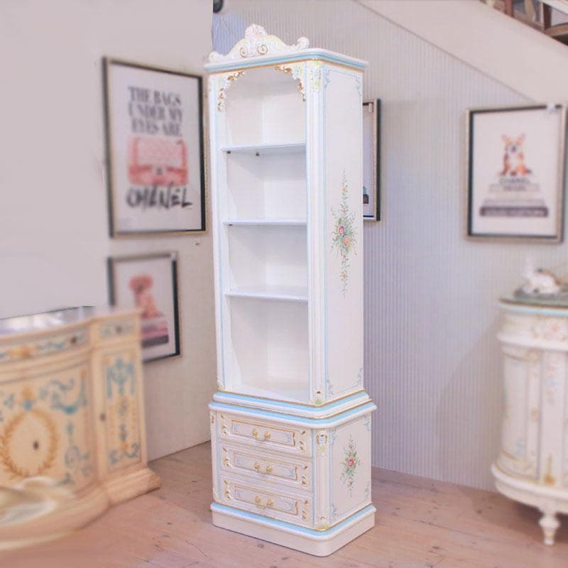 ロココ ブックシェルフ 本棚 引出し付 白家具 姫系インテリア 630-323