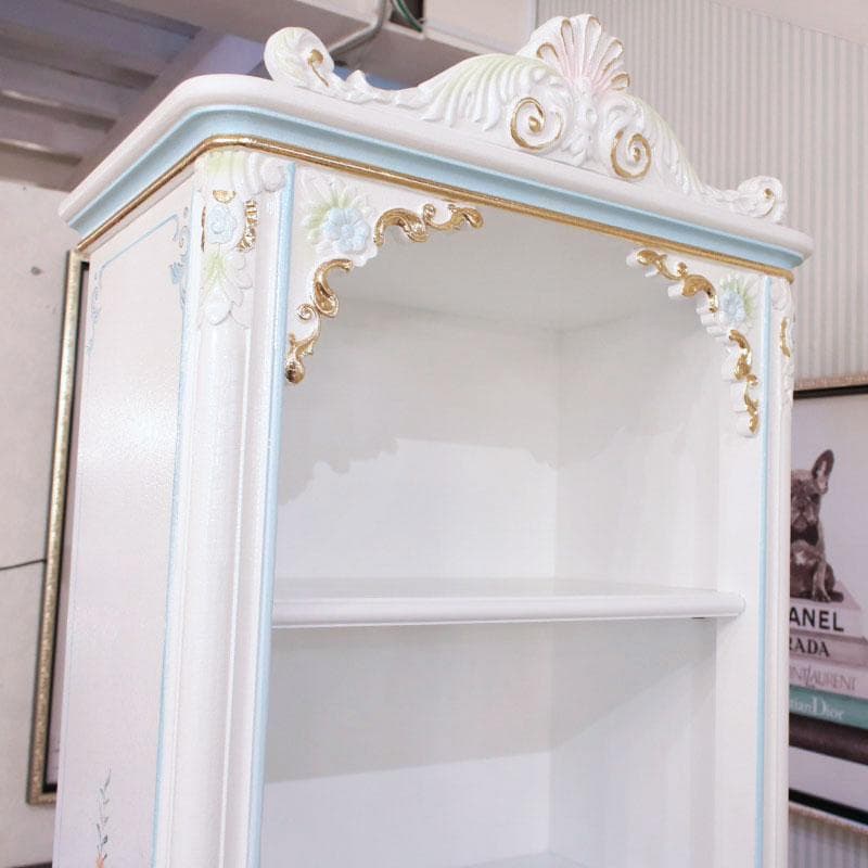 ロココ ブックシェルフ 本棚 引出し付 白家具 姫系インテリア 630-323