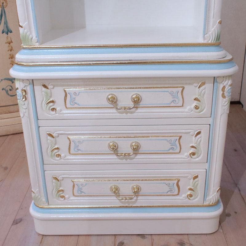 ロココ ブックシェルフ 本棚 引出し付 白家具 姫系インテリア 630-323