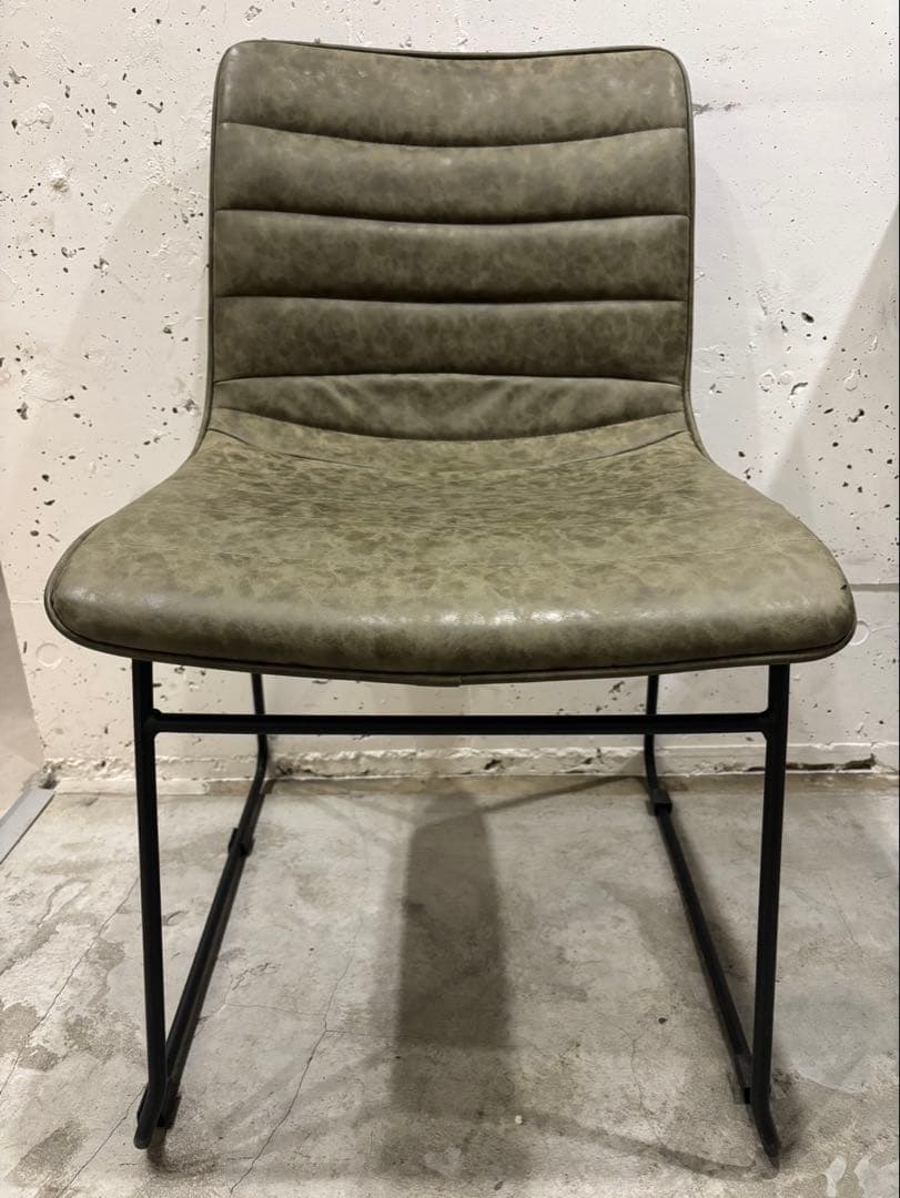 【4脚セット】オリーブグリーン リブデザイン 椅子 FLYmee