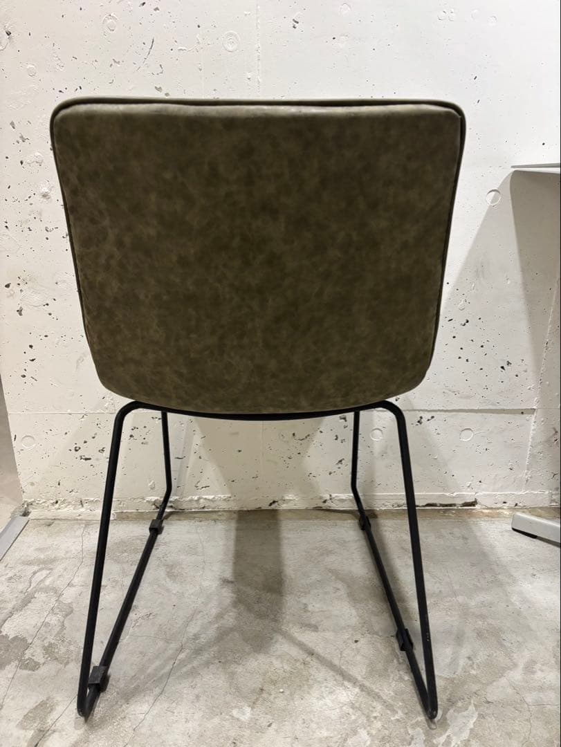 【4脚セット】オリーブグリーン リブデザイン 椅子 FLYmee
